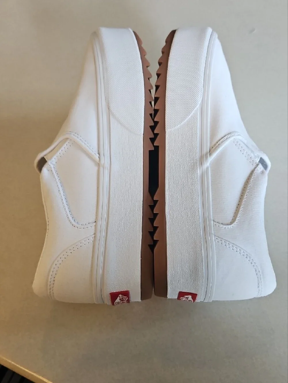 Vans White Slip-On Platform Loafers